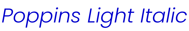 Poppins Light Italic font